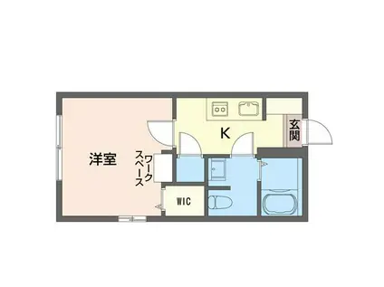 リヴェール東船橋(1K/2階)の間取り写真