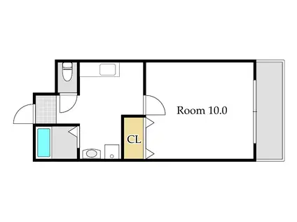 スーリール平田(1K/2階)の間取り写真