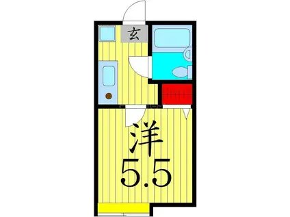 プルーデンス堀切A(1K/1階)の間取り写真