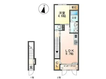 セレーナ(1LDK/2階)の間取り写真