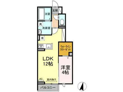 シャンス32(1LDK/1階)の間取り写真