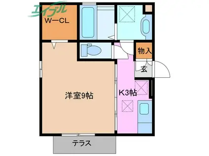 タマリンド(1K/1階)の間取り写真