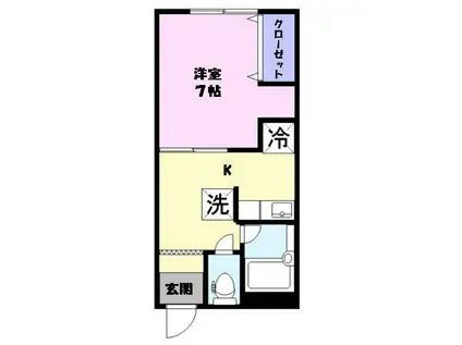 GRACIA(1K/2階)の間取り写真