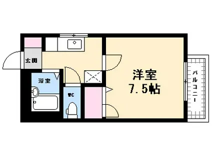 アーバンハウス都(1K/2階)の間取り写真