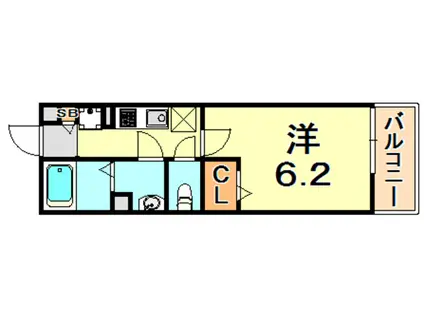 リブリ・クレール岡本(1K/1階)の間取り写真
