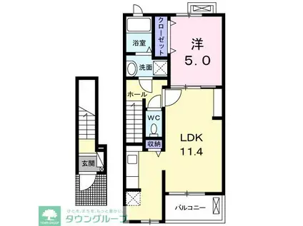 メゾン フォレスタ(1LDK/2階)の間取り写真