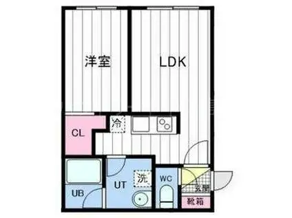 ASTER月寒西II(1LDK/3階)の間取り写真