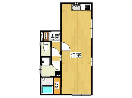 レアーレ西宮(ワンルーム/3階)の間取り写真