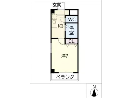 サン・ロマン八事(1K/4階)の間取り写真