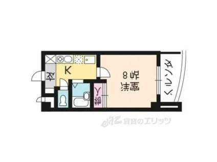 リバティ新町(1K/2階)の間取り写真