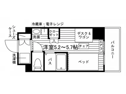 学生会館 CAMPUS TERRACE SUGAMO(ワンルーム/5階)の間取り写真