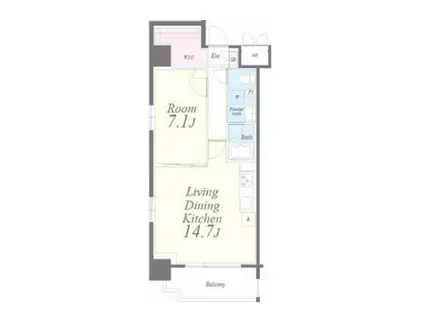 TERA HOUS(1LDK/6階)の間取り写真