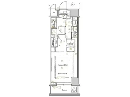 RELUXIA TOKYO ノース(1K/3階)の間取り写真