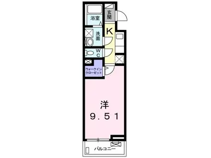 グラース ポンジー(1K/2階)の間取り写真