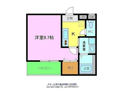 ラ・メゾン向陵中町Ⅱ番館(1K/1階)の間取り写真