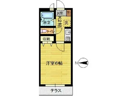 パークハウスA棟(1K/1階)の間取り写真