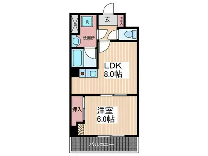 井上薬品ビル(1LDK/5階)の間取り写真