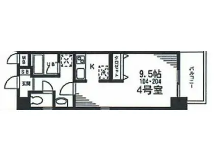 ヴォーンバール日吉(1K/2階)の間取り写真