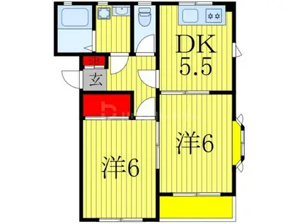 ミントハイツ柏(2DK/3階)の間取り写真