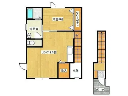 サンフラワー(1LDK/2階)の間取り写真