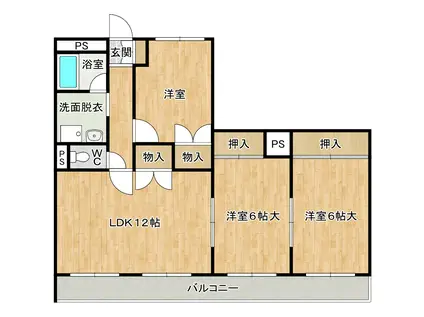 レジデンス早野(3LDK/3階)の間取り写真