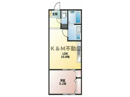 アンレーヴメゾンB(1LDK/1階)の間取り写真