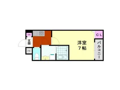 H-MAISON加美正覚寺Ⅸ(1K/1階)の間取り写真