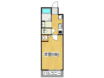 アークリード西院(1K/1階)の間取り写真