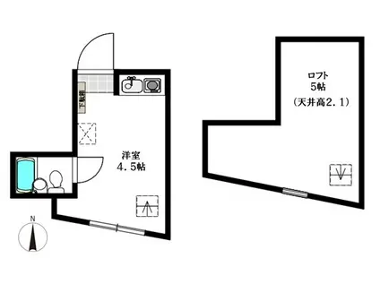 エジャンス入曽(ワンルーム/2階)の間取り写真