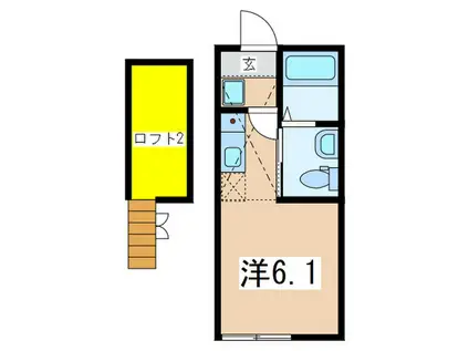 グラーテス桜木町(ワンルーム/2階)の間取り写真