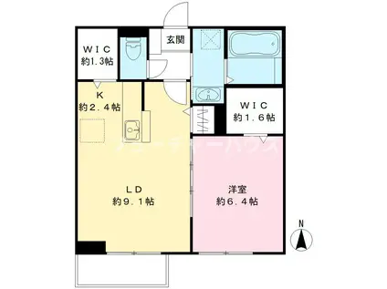 グレイス見川 C(1LDK/2階)の間取り写真