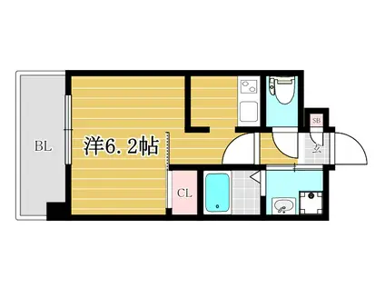 アルファシオフリード(1K/5階)の間取り写真