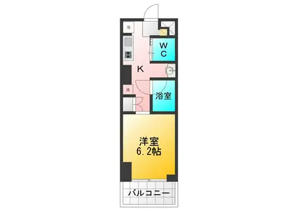 REFUGE HAPPINESS TOWER(ワンルーム/4階)の間取り写真
