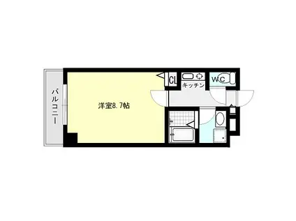 イーストガーデン薬院(1K/3階)の間取り写真