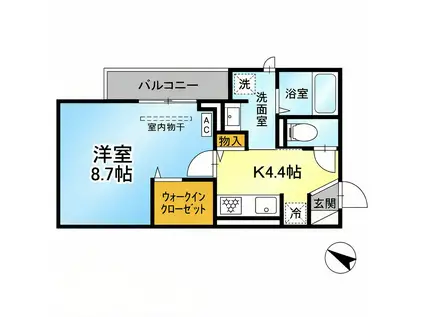 セイメイユール(1K/3階)の間取り写真