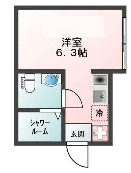 GLANZ南馬込(ワンルーム/3階)の間取り写真