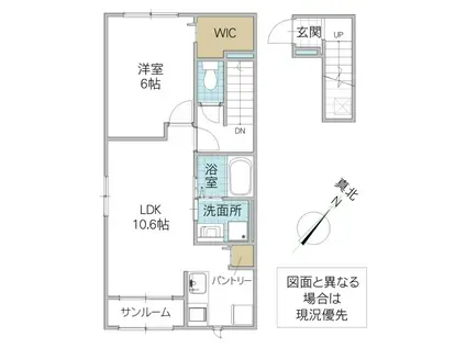 フランアンジュVII(1LDK/2階)の間取り写真