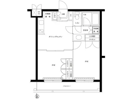 ルーブル早稲田弐番館(2DK/5階)の間取り写真