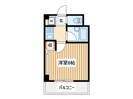 ケーエスジーマリーンオークラナンバー15(1K/3階)の間取り写真