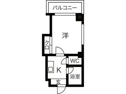 マンション セレーネ(1K/7階)の間取り写真