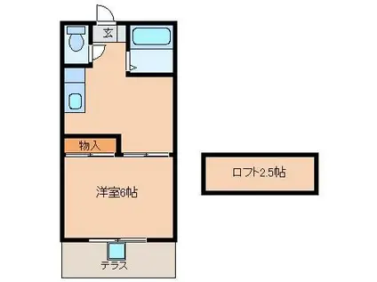 アーベルⅢ(1DK/1階)の間取り写真