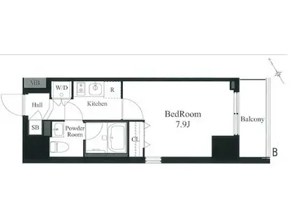 ラテイエラ秋葉原(1K/4階)の間取り写真