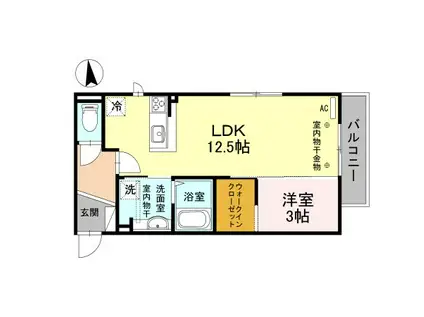 CHATLION(1LDK/3階)の間取り写真