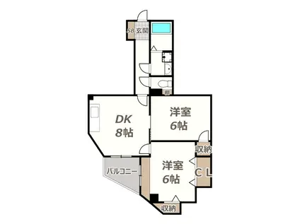 吉豊マンション(2DK/4階)の間取り写真