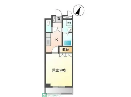 ウォーターミル伍番館(1K/2階)の間取り写真