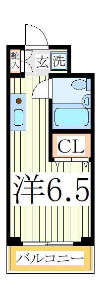 クレセントコート柏B(ワンルーム/1階)の間取り写真