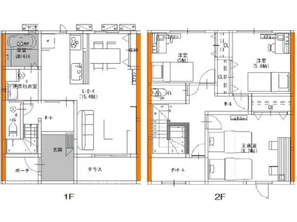 メゾンクレスト多治米II(3LDK/1階)の間取り写真