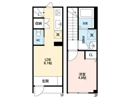 モクテラス大泉学園(1LDK/1階)の間取り写真