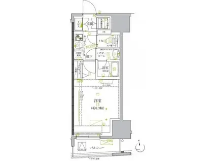 クレイシア板橋モデルノ(1K/8階)の間取り写真