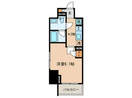 プラウドフラット神楽坂II(1K/4階)の間取り写真